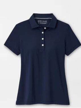 Peter Millar Women's Navy Short-Sleeve Button-Down Polo